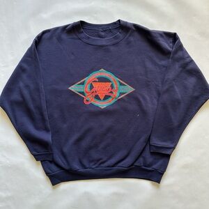 Vintage Guess jeans logo navy crewneck sweater